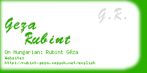 geza rubint business card